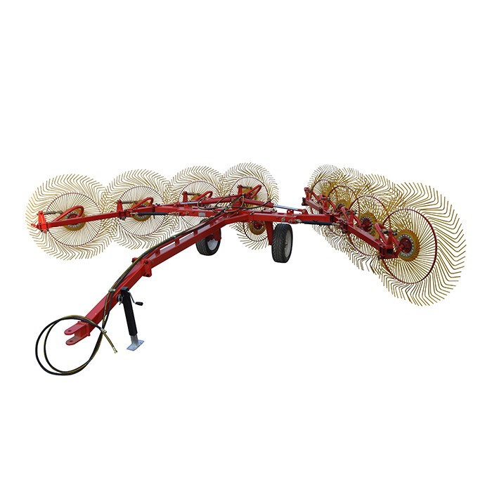 Ranghinatore per fieno con ruote montate su 3 punti per trattore Ranghinatore per fieno con ruote montate su 3 punti per trattore